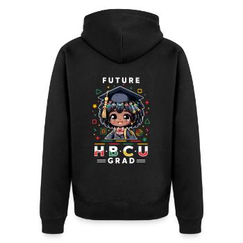 Future HBCU - Unisex Premium Organic Zip Hoodie - black - Back - Nico (187cm)