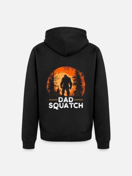 Dad Squatch - Unisex Premium Organic Zip Hoodie - black