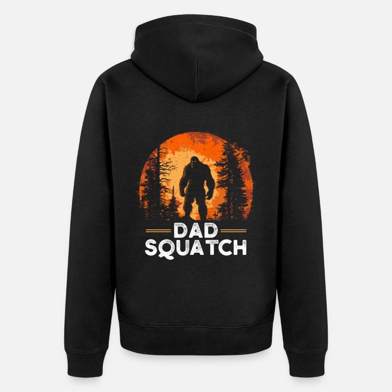 Dad Squatch - Unisex Premium Bio Zip Hoodie - Schwarz