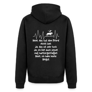 Loves Horse Vaulting Gift - Unisex Premium Organic Zip Hoodie - black - Back - Nico (187cm)