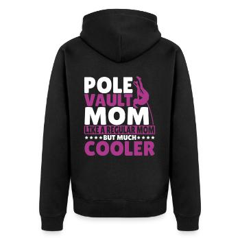 Stabhochspringer-Geschenk - Unisex Premium Bio Zip Hoodie - Schwarz - Hinten - Nico (187cm)