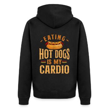 Hot-dog adulte mangeant des hot-dogs est - Veste à capuche bio Premium Unisexe - noir - Dos - Nico (187cm)