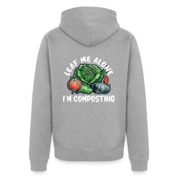 Organic Farmer Permaculture Food Forest - Unisex Premium Bio Zip Hoodie - Grau meliert - Hinten - Nico (187cm)