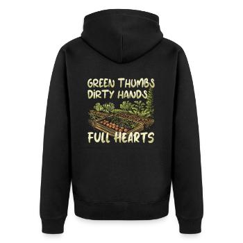 Garten biologischer Anbau Permaculture - Unisex Premium Bio Zip Hoodie - Schwarz - Hinten - Nico (187cm)