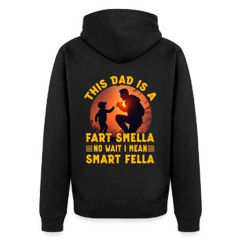 Ce papa sent le pet, non, attendez, je veux dire intelligent - Veste à capuche bio Premium Unisexe - noir - Dos - Nico (187cm)