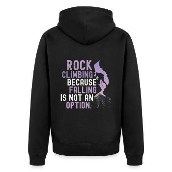 Klettern Mountain Boulder Climble Kletterer - Unisex Premium Bio Zip Hoodie - Schwarz - Hinten - Nico (187cm)