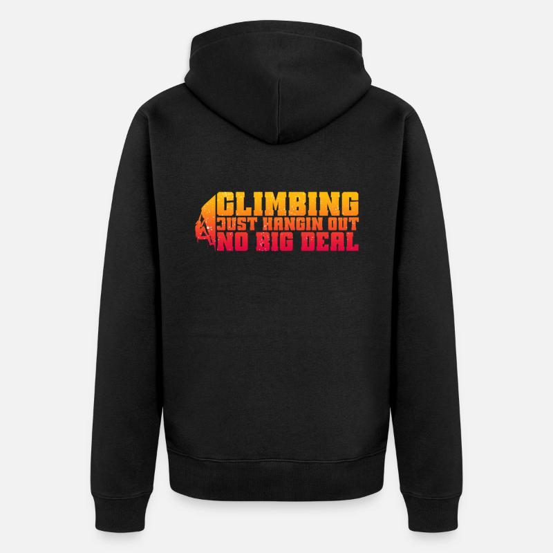 Klettern Mountain Boulder Climble Kletterer - Unisex Premium Bio Zip Hoodie - Schwarz