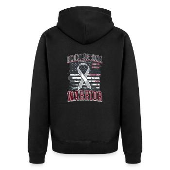 Glioblastoma Awareness Glioblastoma Awareness - Unisex Premium Organic Zip Hoodie - black - Back - Nico (187cm)