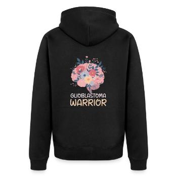Glioblastoma Awareness Glioblastoma Fighter - Unisex Premium Organic Zip Hoodie - black - Back - Nico (187cm)