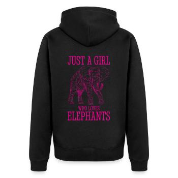 Elephant Spirit Animal Love Retro Design - Unisex Premium Organic Zip Hoodie - black - Back - Nico (187cm)
