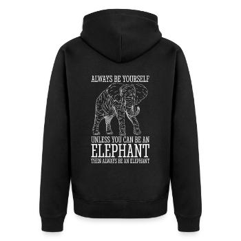 Elefant Spirit Animal Liebe Vintage Design - Unisex Premium Bio Zip Hoodie - Schwarz - Hinten - Nico (187cm)