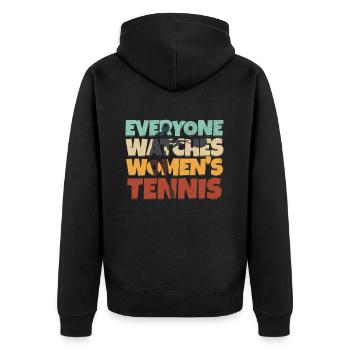 Jeder Schaut Sich Frauen-tennissport An - Unisex Premium Bio Zip Hoodie - Schwarz - Hinten - Nico (187cm)