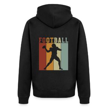American Football Tshirt Men's Kids Football - Unisex Premium Organic Zip Hoodie - black - Back - Nico (187cm)