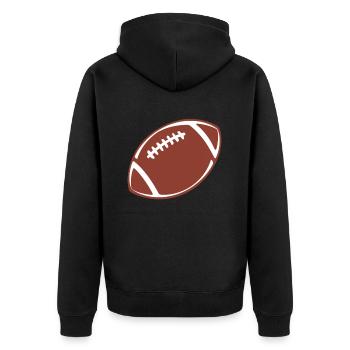 American Football Tshirt Men's Kids Football - Unisex Premium Organic Zip Hoodie - black - Back - Nico (187cm)