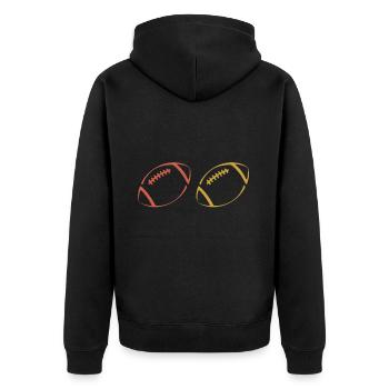 American Football Tshirt Men's Kids Football - Unisex Premium Organic Zip Hoodie - black - Back - Nico (187cm)