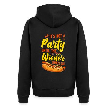 Hot Dog Adult Humor Pun Naughty - Unisex Premium Organic Zip Hoodie - black - Back - Nico (187cm)