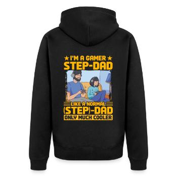 I'm a Gamer Step-Dad like a normal Step-Dad - Unisex Premium Organic Zip Hoodie - black - Back - Nico (187cm)