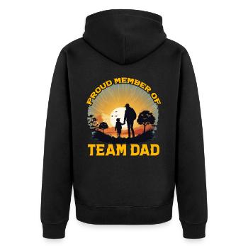 Fier membre de l’équipe papa - Veste à capuche bio Premium Unisexe - noir - Dos - Nico (187cm)