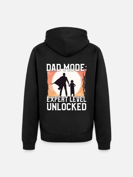 Dad Mode Expert Level unlocked - Unisex Premium Organic Zip Hoodie - black