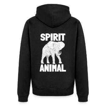 Design d’animal éléphant vintage rétro - Veste à capuche bio Premium Unisexe - noir - Dos - Nico (187cm)