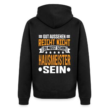 Gardien - Veste à capuche bio Premium Unisexe - noir - Dos - Nico (187cm)