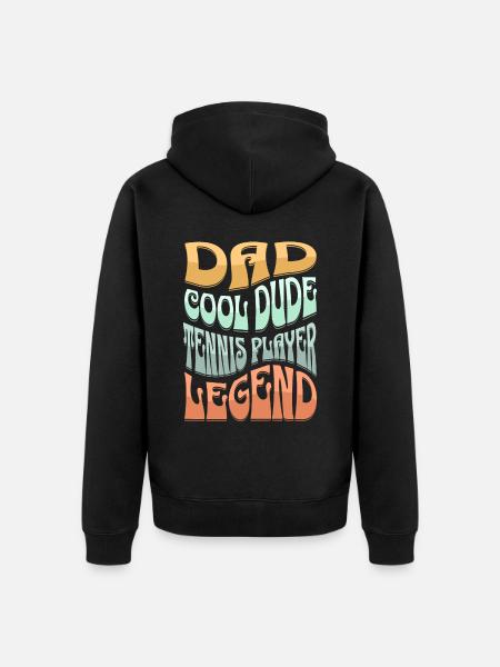 Dad Tennis Player - Unisex Premium Organic Zip Hoodie - black