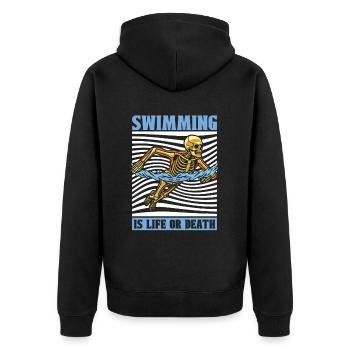 Flotteur de natation Skeleton - Veste à capuche bio Premium Unisexe - noir - Dos - Nico (187cm)