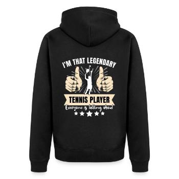 Legendärer Tennisspieler - Unisex Premium Bio Zip Hoodie - Schwarz - Hinten - Nico (187cm)