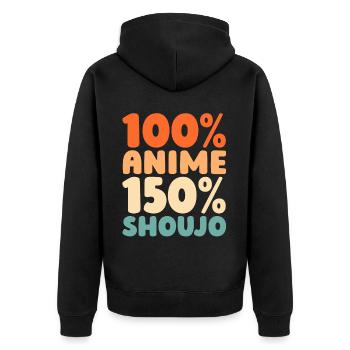 Anime Manga - Unisex Premium Bio Zip Hoodie - Schwarz - Hinten - Nico (187cm)