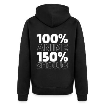 Anime Manga - Unisex Premium Bio Zip Hoodie - Schwarz - Hinten - Nico (187cm)