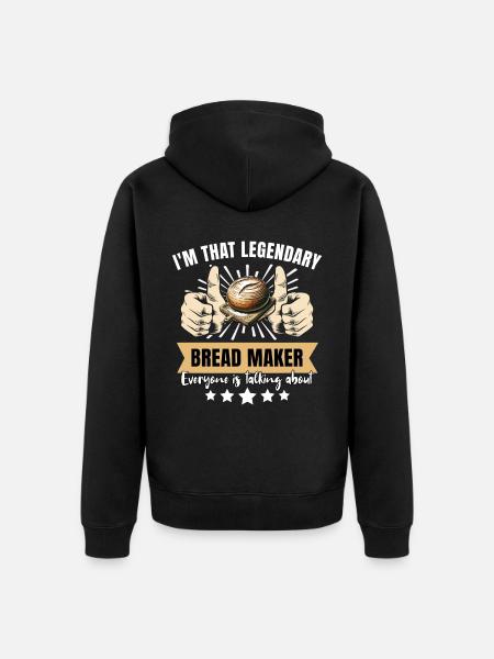 Legendary breadmaker - Unisex Premium Organic Zip Hoodie - black