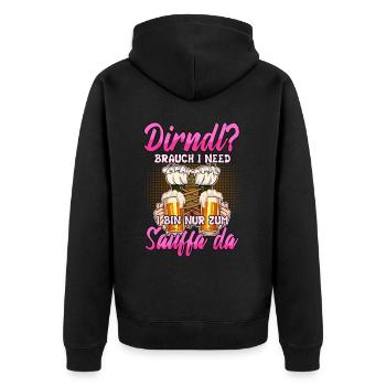 Dirndl Replacement - Unisex Premium Organic Zip Hoodie - black - Back - Nico (187cm)