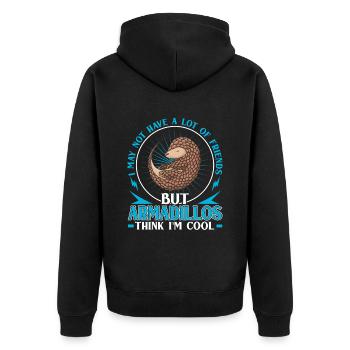 Armadillos Find Me Cool Armadillo Armadillo Armadillo - Unisex Premium Organic Zip Hoodie - black - Back - Nico (187cm)