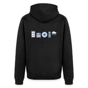 IT Geek, PC Accessories Storage Devices Evolution - Unisex Premium Organic Zip Hoodie - black - Back - Nico (187cm)