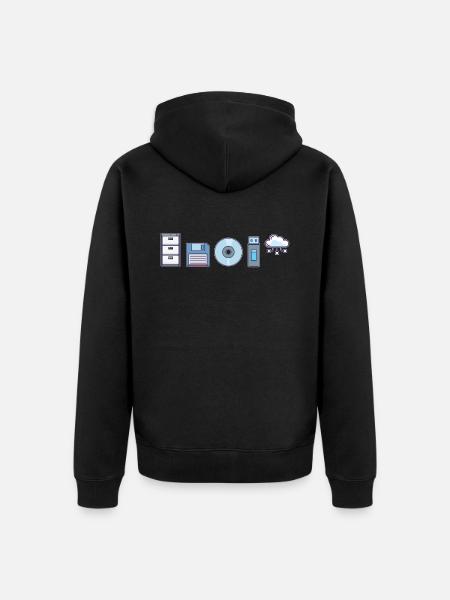 IT Geek, PC Accessories Storage Devices Evolution - Unisex Premium Organic Zip Hoodie - black