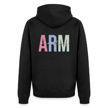 Arm wrestlers - Unisex Premium Organic Zip Hoodie - black - Back - Nico (187cm)