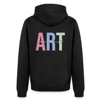 Art Therapy Art Teacher - Unisex Premium Organic Zip Hoodie - black - Back - Nico (187cm)