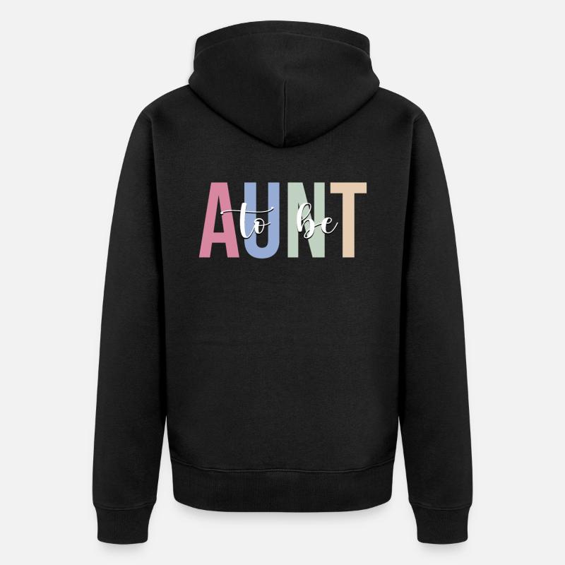 Zum Tantchen befördert - Unisex Premium Bio Zip Hoodie - Schwarz