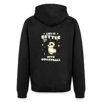 Volleyball Player Better With Volleyball - Unisex Premium Organic Zip Hoodie - black - Back - Nico (187cm)
