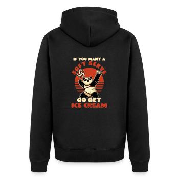 Volleyball Player You Want Serve - Unisex Premium Organic Zip Hoodie - black - Back - Nico (187cm)