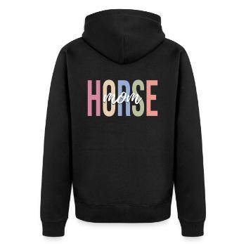 Rider Mom Riding Riding Equestrian Sports - Unisex Premium Organic Zip Hoodie - black - Back - Nico (187cm)