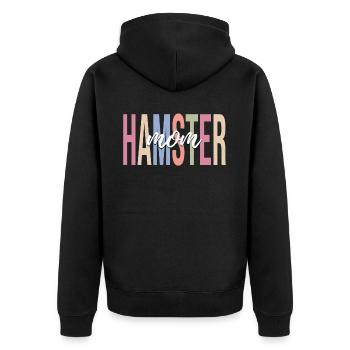 Hammy Pet Lover Mom - Unisex Premium Bio Zip Hoodie - Schwarz - Hinten - Nico (187cm)