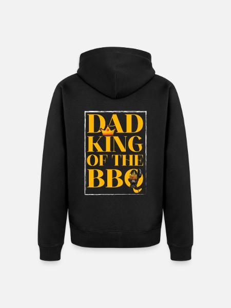Dad King of the BBQ - Unisex Premium Organic Zip Hoodie - black