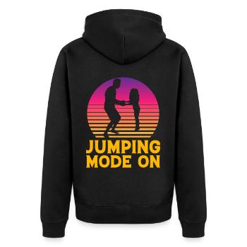 Mode Saut activé - Veste à capuche bio Premium Unisexe - noir - Dos - Nico (187cm)