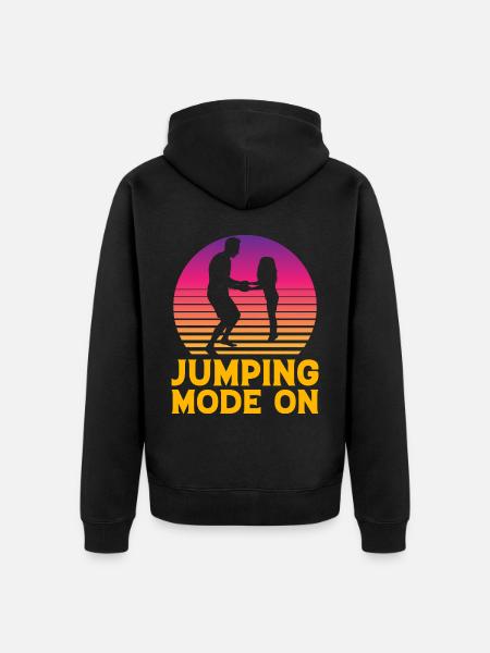 Sprungmodus ein - Unisex Premium Bio Zip Hoodie - Schwarz