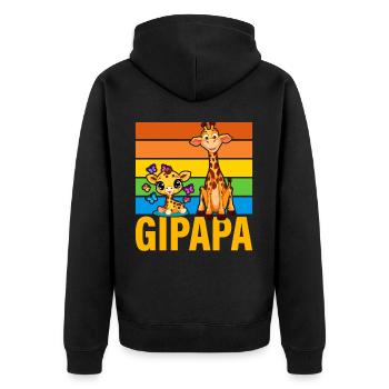 Gipapa - Unisex Premium Bio Zip Hoodie - Schwarz - Hinten - Nico (187cm)