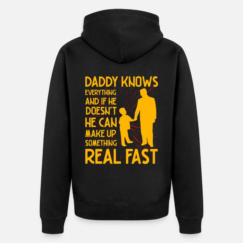 Papa sait tout - Veste à capuche bio Premium Unisexe - noir