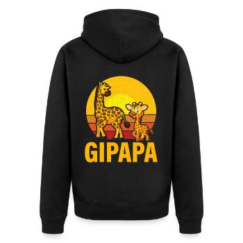 Gipapa - Unisex Premium Bio Zip Hoodie - Schwarz - Hinten - Nico (187cm)