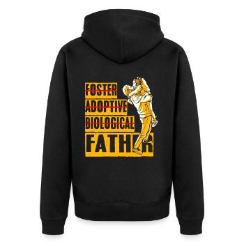 Father and Daughter - Unisex Premium Organic Zip Hoodie - black - Back - Nico (187cm)
