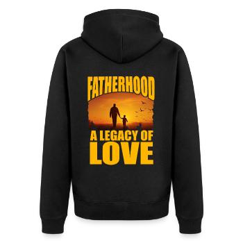La paternité, un héritage d’amour - Veste à capuche bio Premium Unisexe - noir - Dos - Nico (187cm)